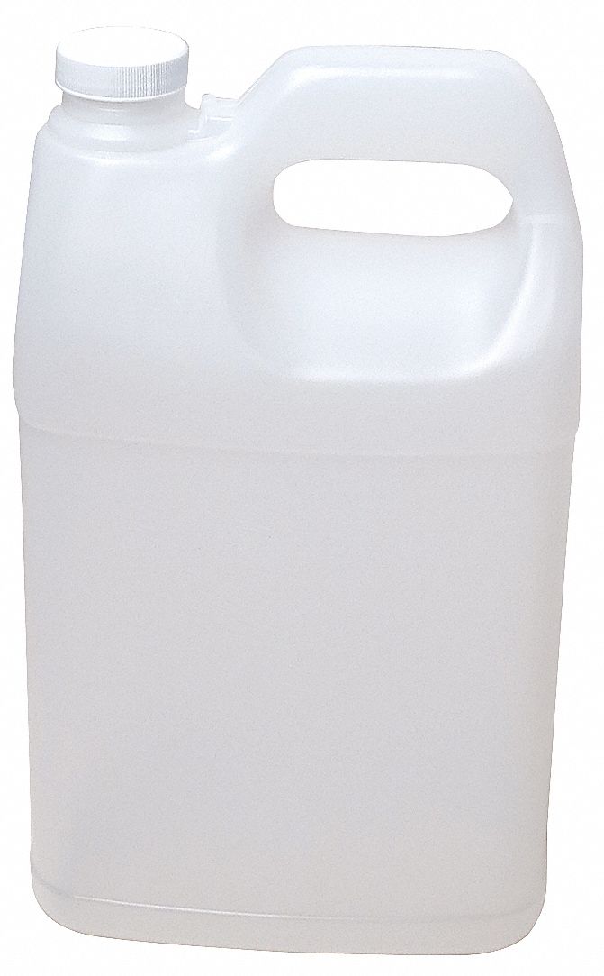 Carboy: 3.79 L Capacity - mL, 1 gal Capacity - oz, Screw On, HDPE, Blow Molded Handle, Natural