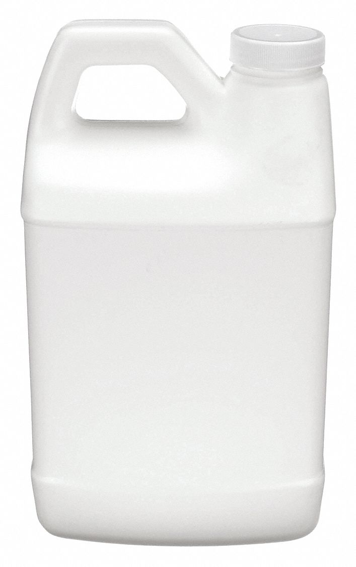 Carboy: 1.89 L Capacity - mL, 64 fl oz Capacity - oz, Screw On, HDPE, Blow Molded Handle, White