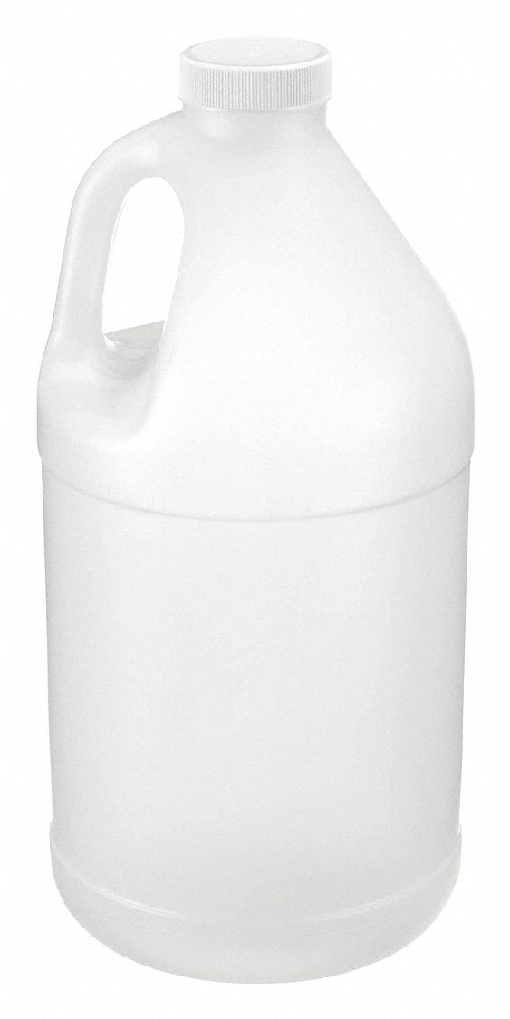 JUG, 3.79 L CAPACITY, 1 GAL CAPACITY, SCREW ON, HDPE, BLOW MOLDED HANDLE, INCLUDES CLOSURE, 12 PK