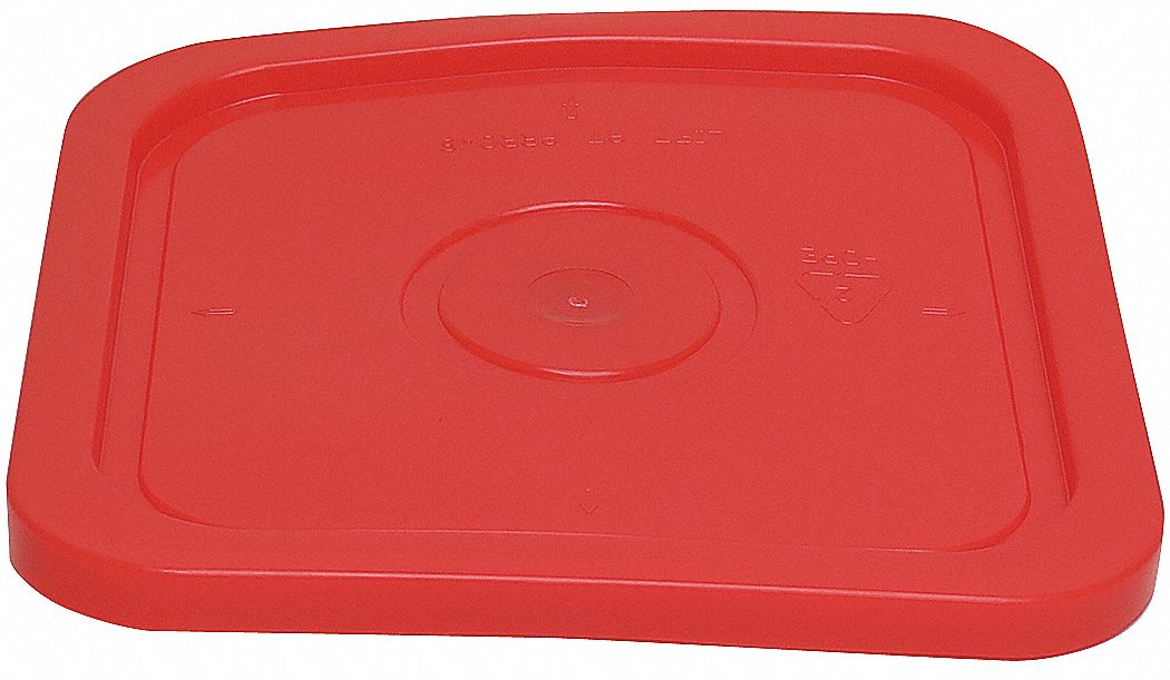 PLASTIC PAIL LID, SNAP-ON, RED, PLASTIC, FDA COMPLIANT, 10⅜ IN L X 10⅜ IN W