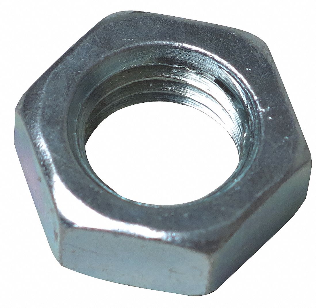 GRAINGER APPROVED Hex Jam Nut Steel, 10 PK 21YK56G5/8JN ZP Grainger