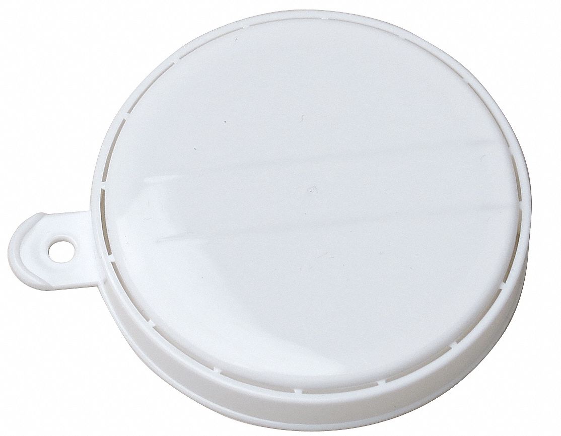 Drum Plug Capseal: For Round Plug Head Shape, Snap On, 2 in For Plug Size, White, 10