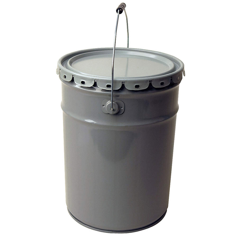GRAINGER APPROVED OH5-26/C24E-B Pail,Open Head,Round,5 gal,Steel,Black