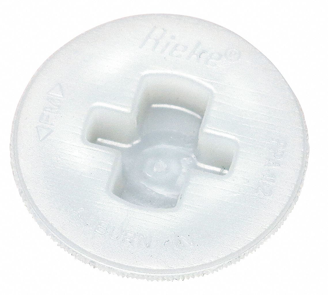 Drum Plug: Non-Locking, Polyethylene, 3/4 in Outside Dia, White, Plastic Drums, 1