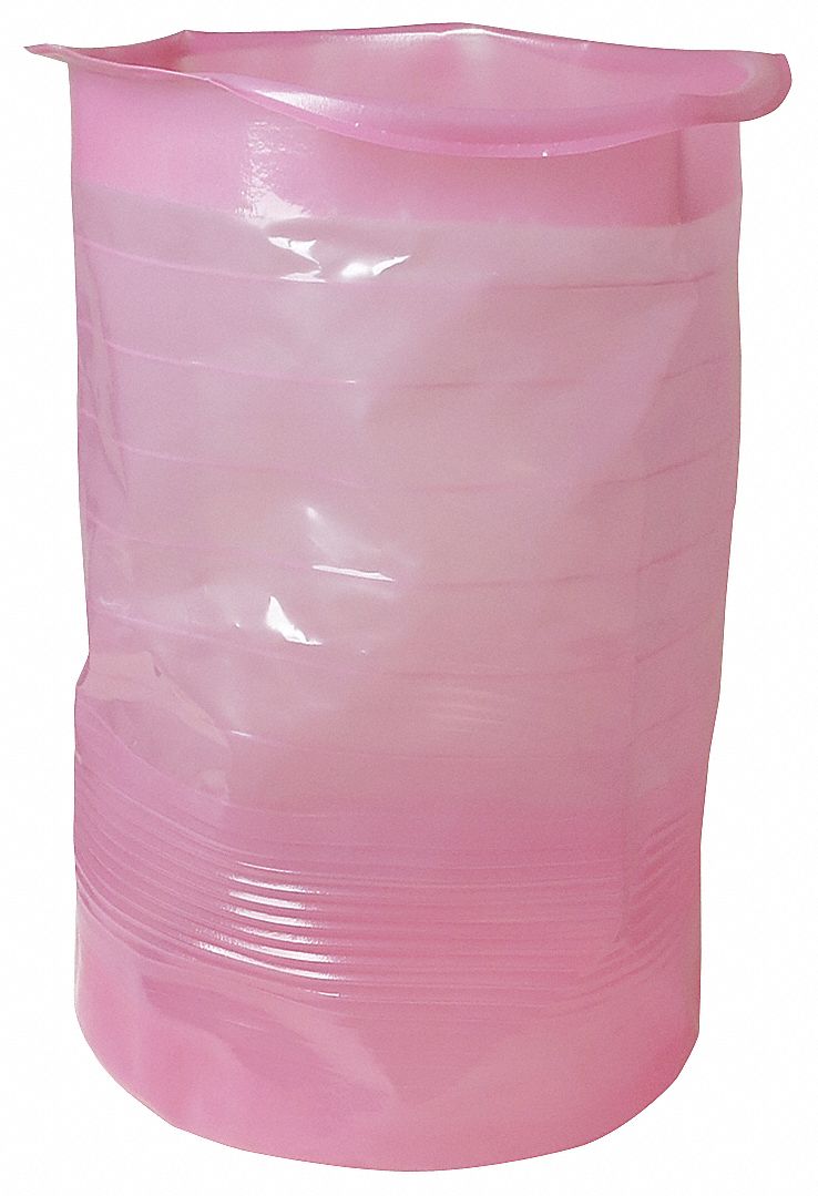 Drum Liner: For 55 gal Drums, 15 mil Thick, Antistatic, Seamless, Pink