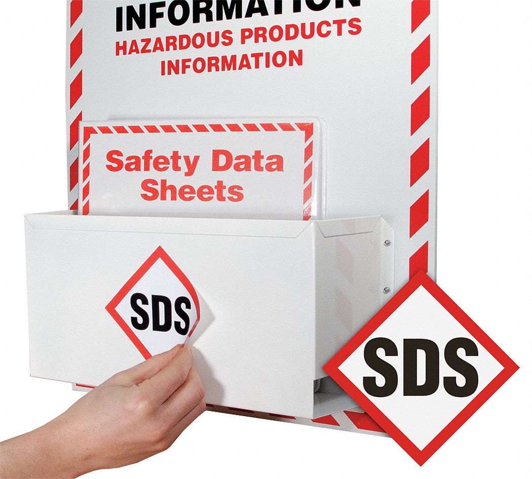 GHS SAFETY SDS Awareness Decal, Plastic, 4 in x 4 in, 10 PK 21YP72