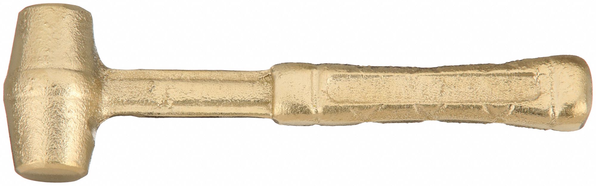 BRONZE MALLET, ALUMINUM HANDLE, RIBBED GRIP, 1/2 LB HEAD WT, 1/2 IN DIA, 1 3/4 IN HEAD L