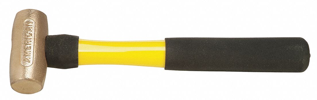 BRONZE MALLET, FIBREGLASS HANDLE, TEXTURED GRIP, 1½ LB HEAD WT, 1¼ IN DIA, 3¼ IN HEAD L