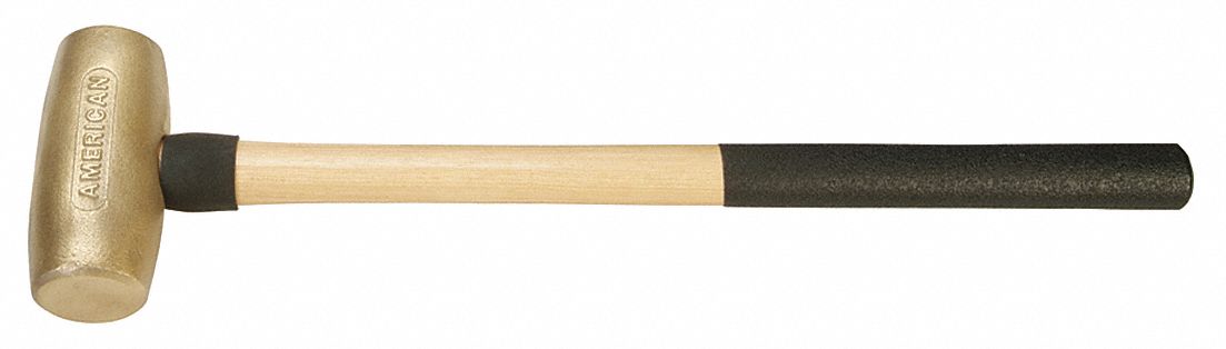 BRONZE MALLET, WOOD HANDLE, TEXTURED GRIP, 1/2 LB HEAD WT, 1/2 IN DIA, 1 3/4 IN HEAD L