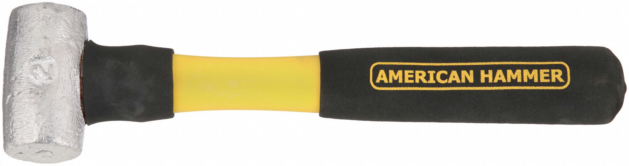 LEAD ALLOY MALLET, FIBREGLASS HANDLE, TEXTURED GRIP, 2 LB HEAD WT, 1½ IN DIA, 3½ IN HEAD L
