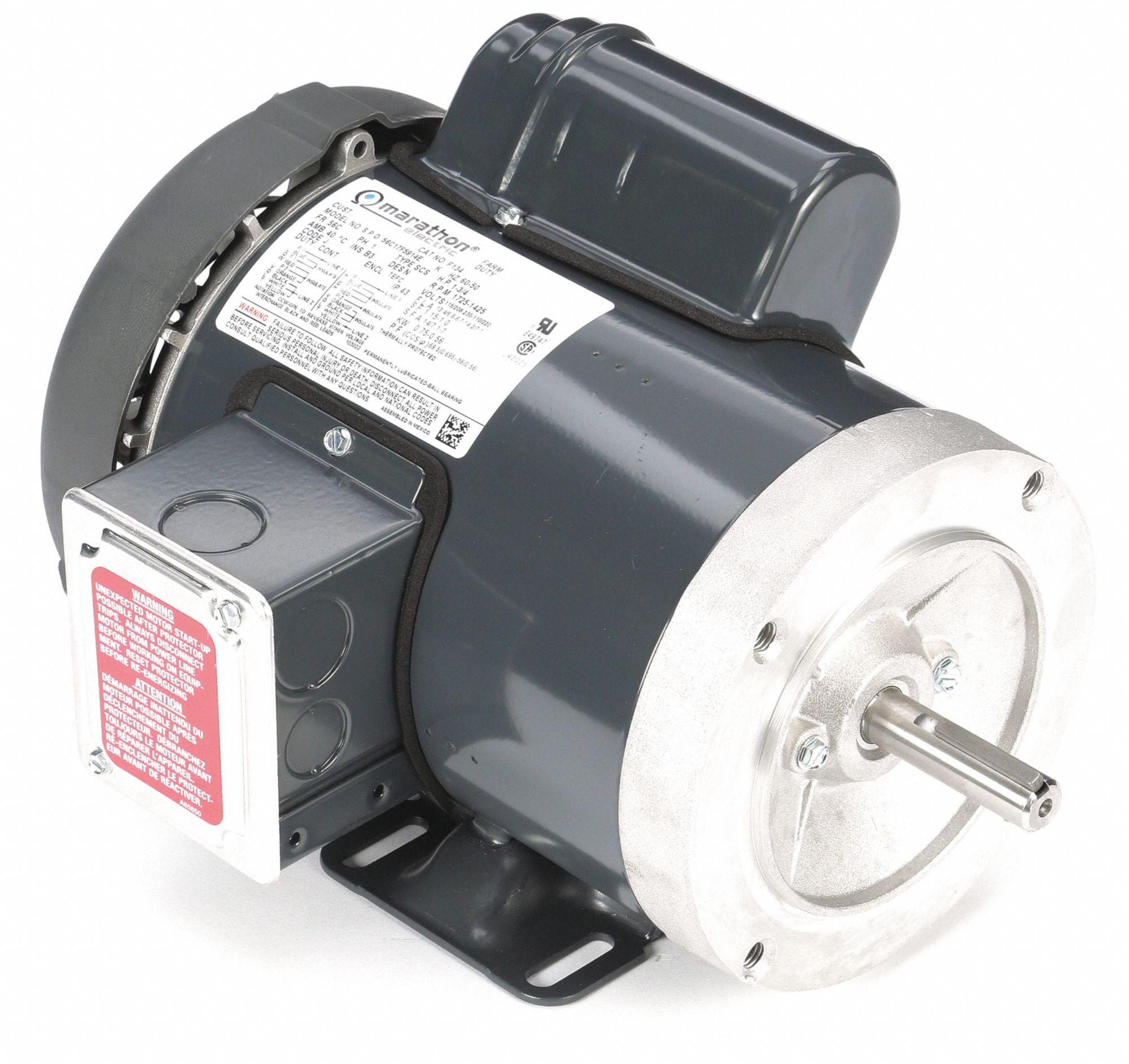 MOTEUR,1HP,1725 TR/MIN,115/208-230V,56C
