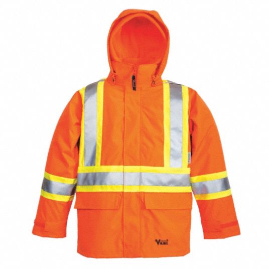 VIKING Rain Jacket, Class 3, Type R, Orange, 2XL 21Z1046400JOXXL