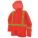 MEN'S FLAME-RESISTANT RAIN JACKET, S, PUR/POLYESTER, ORANGE, FLEECE COLLAR