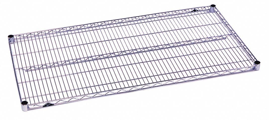 WIRE SHELF,24" W,14" D,CHROME PLATED,PK4