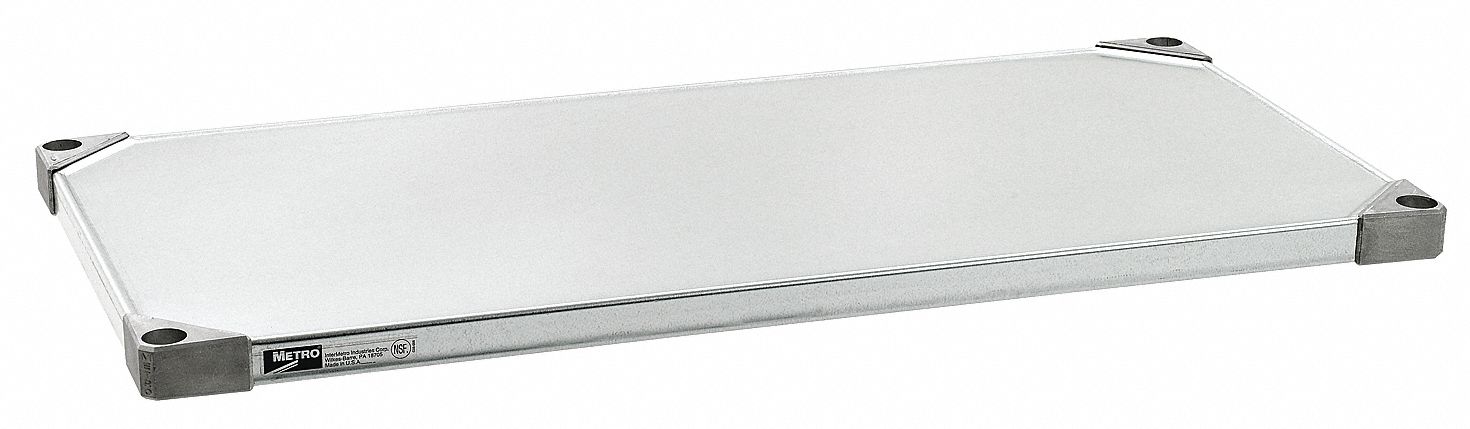 SOLID SHELF,48" W,24" D,GALVANIZED,PK4