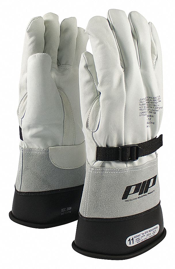 GANTS/PROTECTEURS, POUCE RECTILIGNE, TAILLE 8, NAT, 12 PO, CUIR CHÈVRE, NYLON