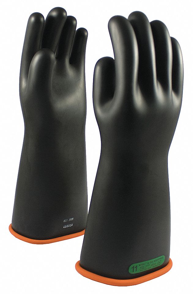 GANTS ISOLANTS,2 TONS,CLASSE 3,UTILISATION MAXI : 25 500 V,TAILLE 12,NR/ORNGE,16 PO,CAOUTCHC