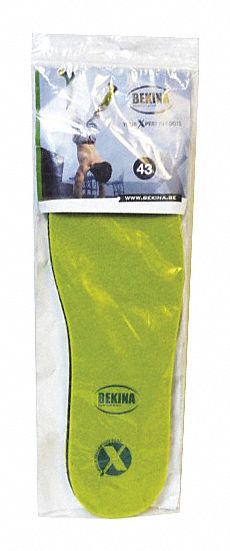 INSOLES, MENS, SHOCK ABSORBING/SLIP-RESISTANT, GREEN, SZ 6, FELT W RUBBER UNDERLAY, PR