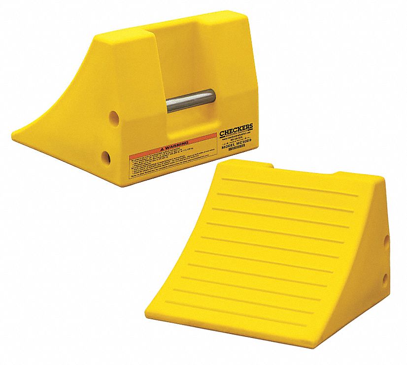 Wheel Chock 11 In H Urethane Yellow