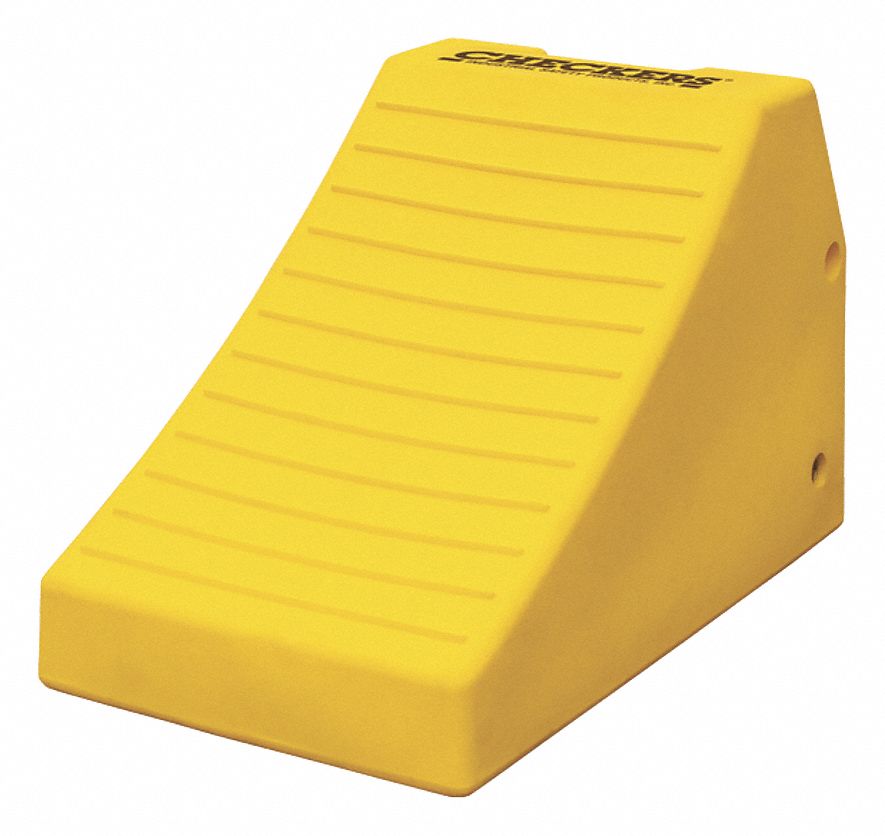 WHEEL CHOCK, CRANES/LOADERS/SMALL VEHICLES, URETHANE, 24 IN OVERALL L, 14 IN OVERALL W, 1 CHOCK