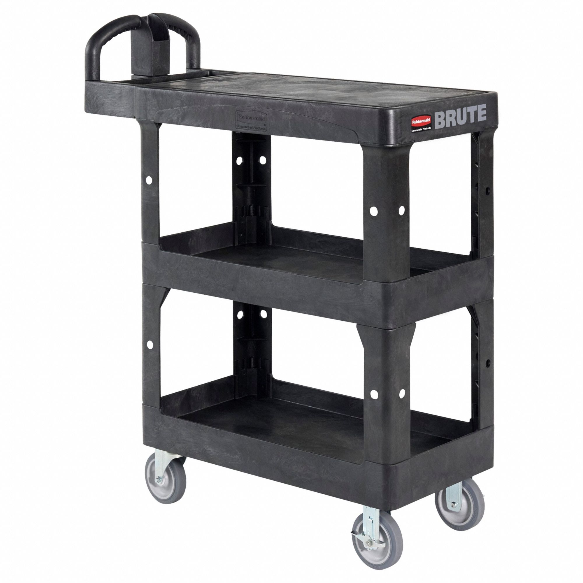 Utility Cart: 600 lb Load Capacity, 38 43/100x17 6/25 in, Black