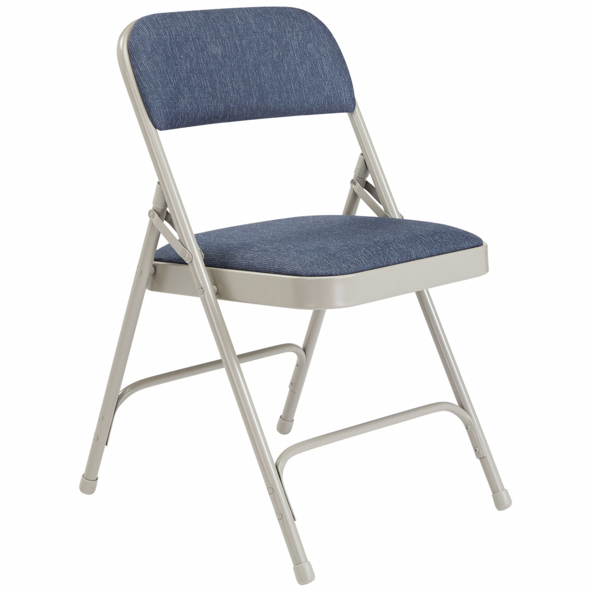 Folding Chair: Fabric Seat, Fabric Upholstery, Steel Frame, Blue Seat