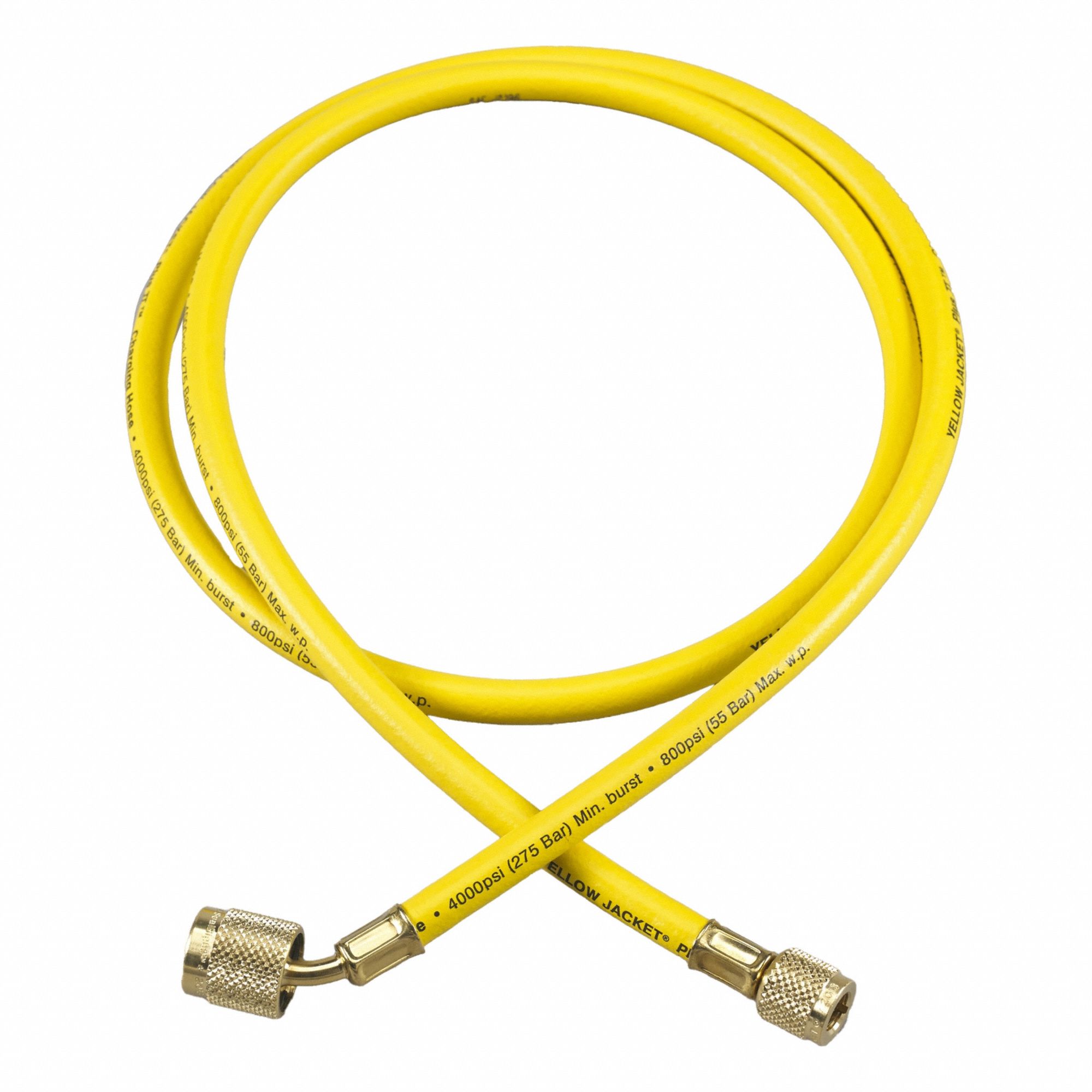 Hose: 5 ft Lg, 45° Angle, Yellow, Single Hose