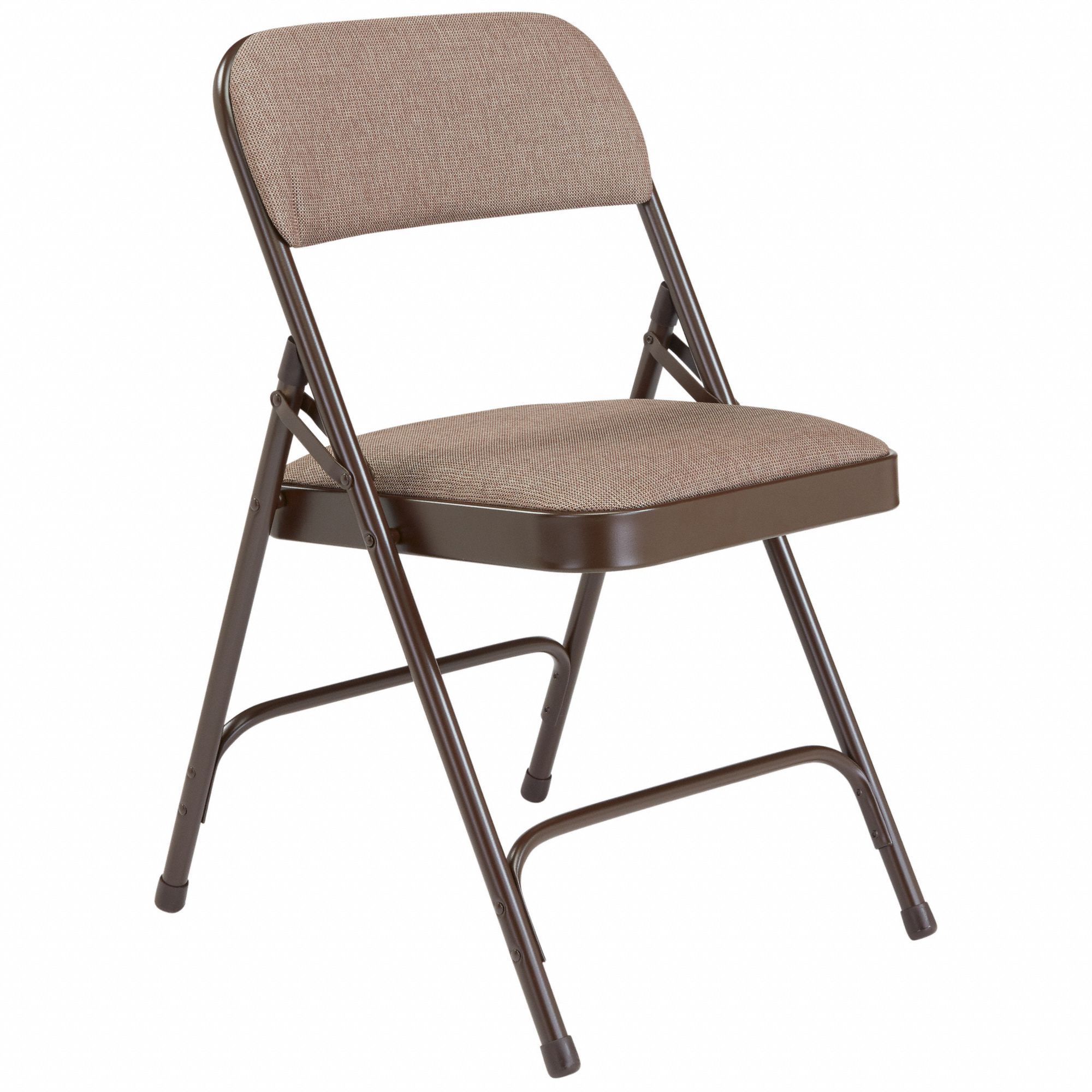 Folding Chair: Fabric Seat, Fabric Upholstery, Steel Frame, Brown Seat