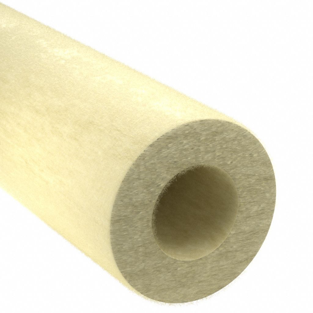 Johns Manville - 693658 - 1/2 in Thick, Hinged with Self Sealing Lap Fiberglass Pipe Insulation, 3 ft Insulation Length
