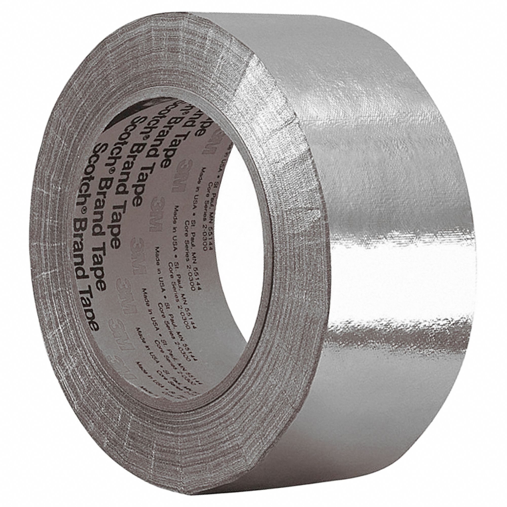 3M 425 Aluminum Foil Tape, 4.6 mil, 1/2 x 60 yds., Silver, 72/Case