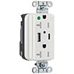 Decorator Duplex Straight Blade Receptacles with Type A & C USB Ports and Snap-In Module Terminations