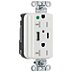 Decorator Duplex Straight Blade Receptacles with Type A & C USB Ports and Snap-In Module Terminations
