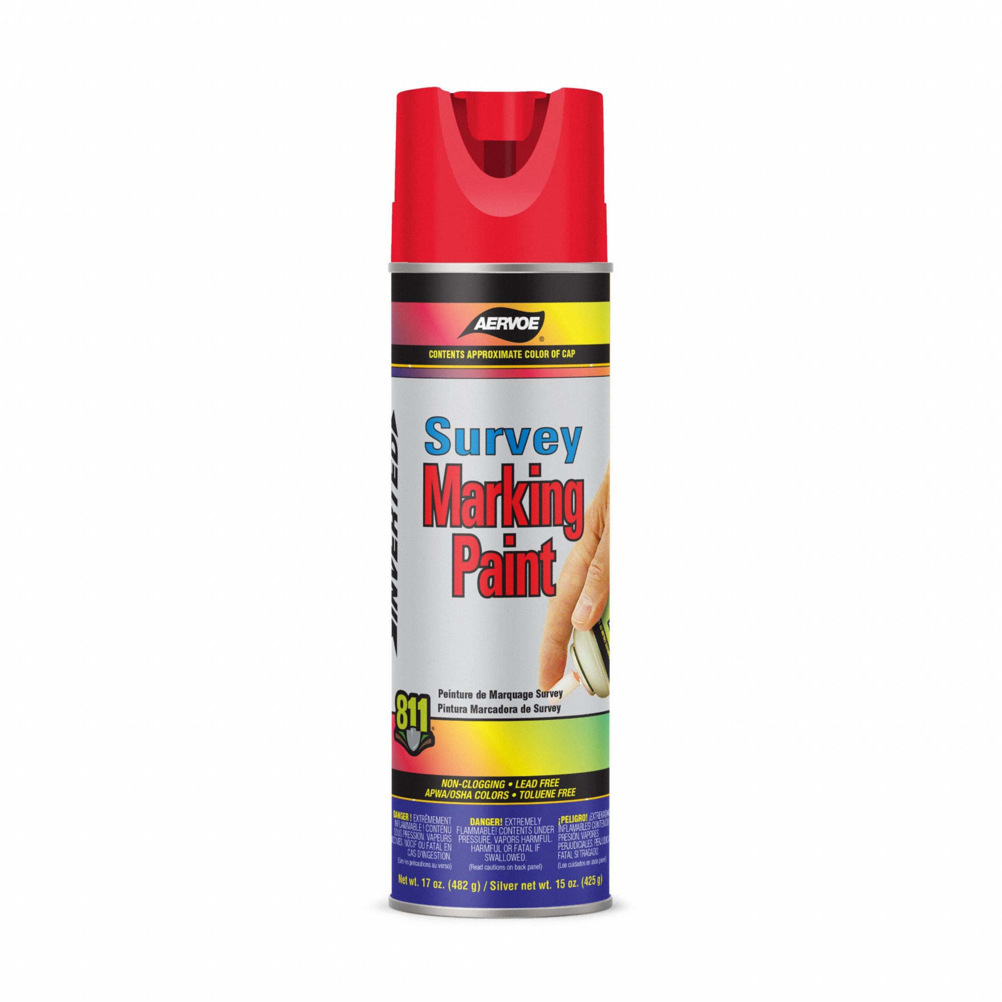AERVOE, Inverted Paint Dispensing, Fluorescent Red, Striping & Marking ...