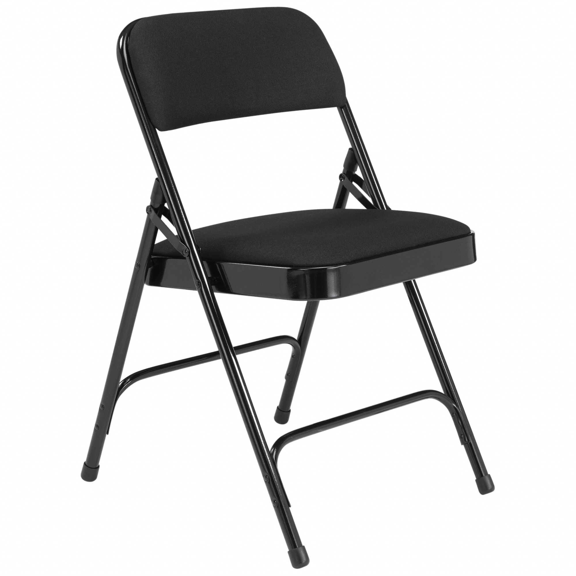 Folding Chair: Fabric Seat, Fabric Upholstery, Steel Frame, Black Seat