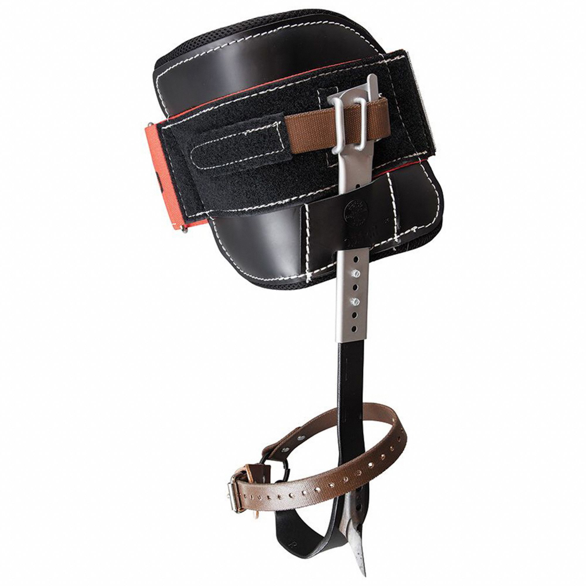 Pole Climbers: Steel, Leather, 15 in Climber Lg Min, 19 in Climber Lg Max, Std, 22°