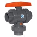 3-Way PVC Manual Ball Valves for Chemicals