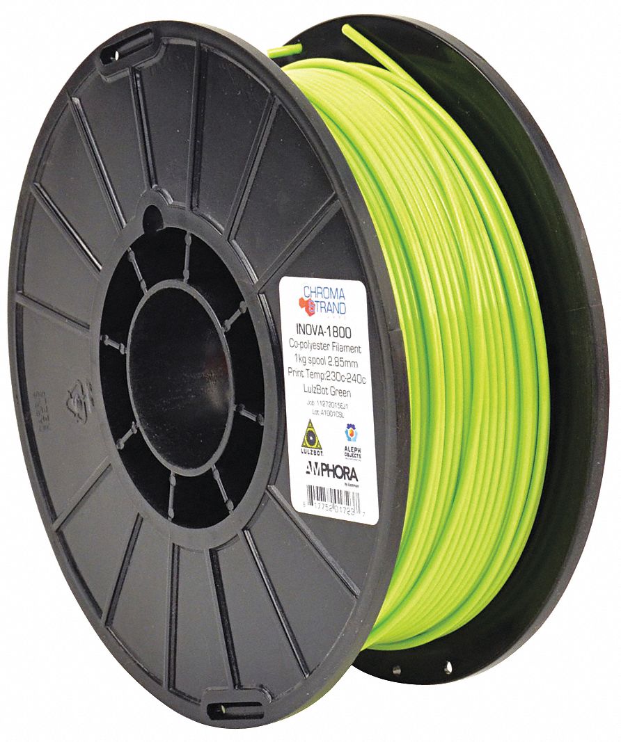 LULZBOT, 3 mm Dia, 1.00 kg Wt, 3D Printing Filament 221W91RMNY0018