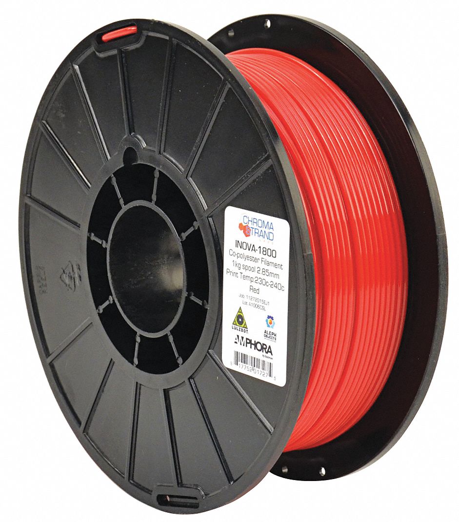 LULZBOT, 3 mm Dia, 1.00 kg Wt, 3D Printing Filament 221W95RMNY0022