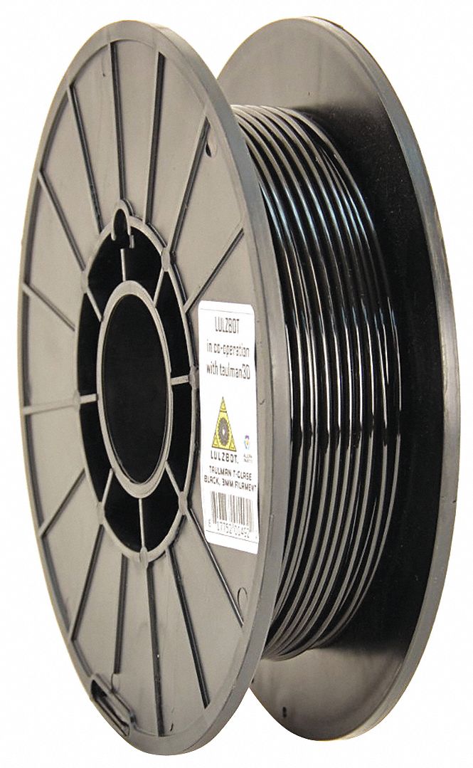 LULZBOT, TGlase,Black,3mm Filament,1lb Reel 221X22RMPE0005 Grainger