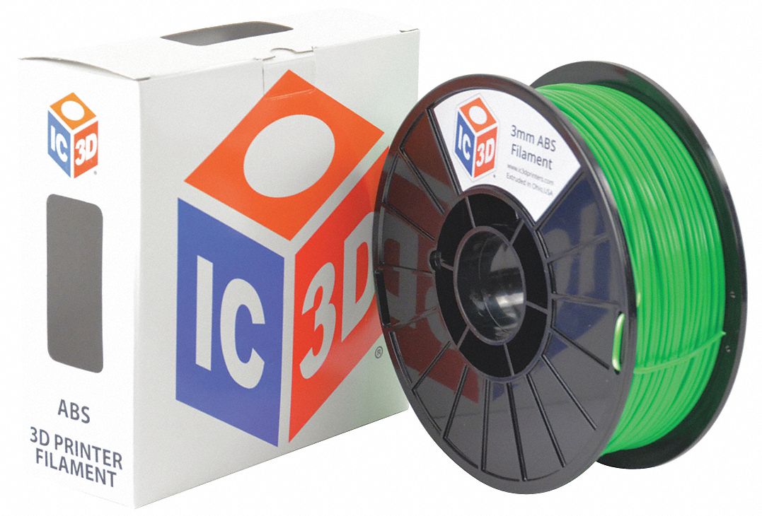 3D Printing Filament: IC3D, ABS, 2.85 mm, 1 kg, Green