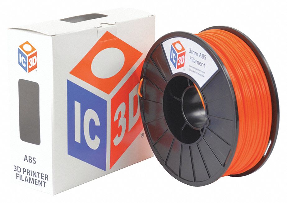 3D Printing Filament: IC3D, ABS, 2.85 mm, 1 kg, Orange