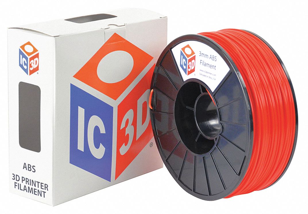 3D Printing Filament: IC3D, ABS, 2.85 mm, 1 kg, Red