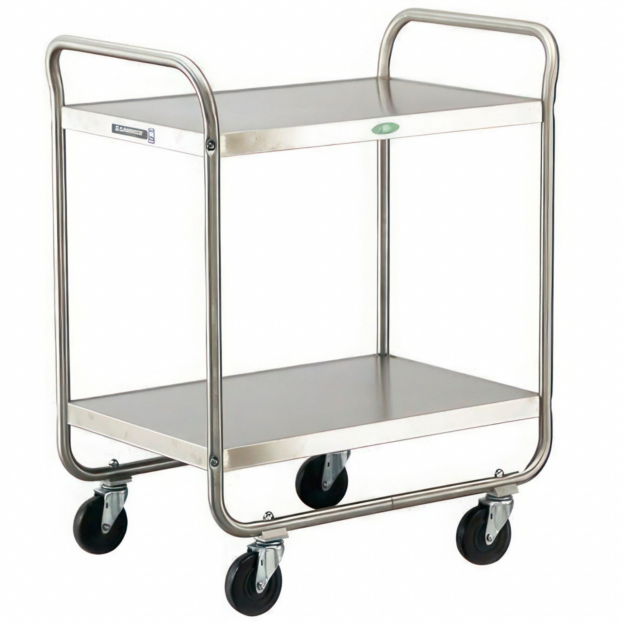 Tubular Utility Cart: 500 lb Max Load Capacity, 2 Shelves, 35 3/4 in Overall Ht