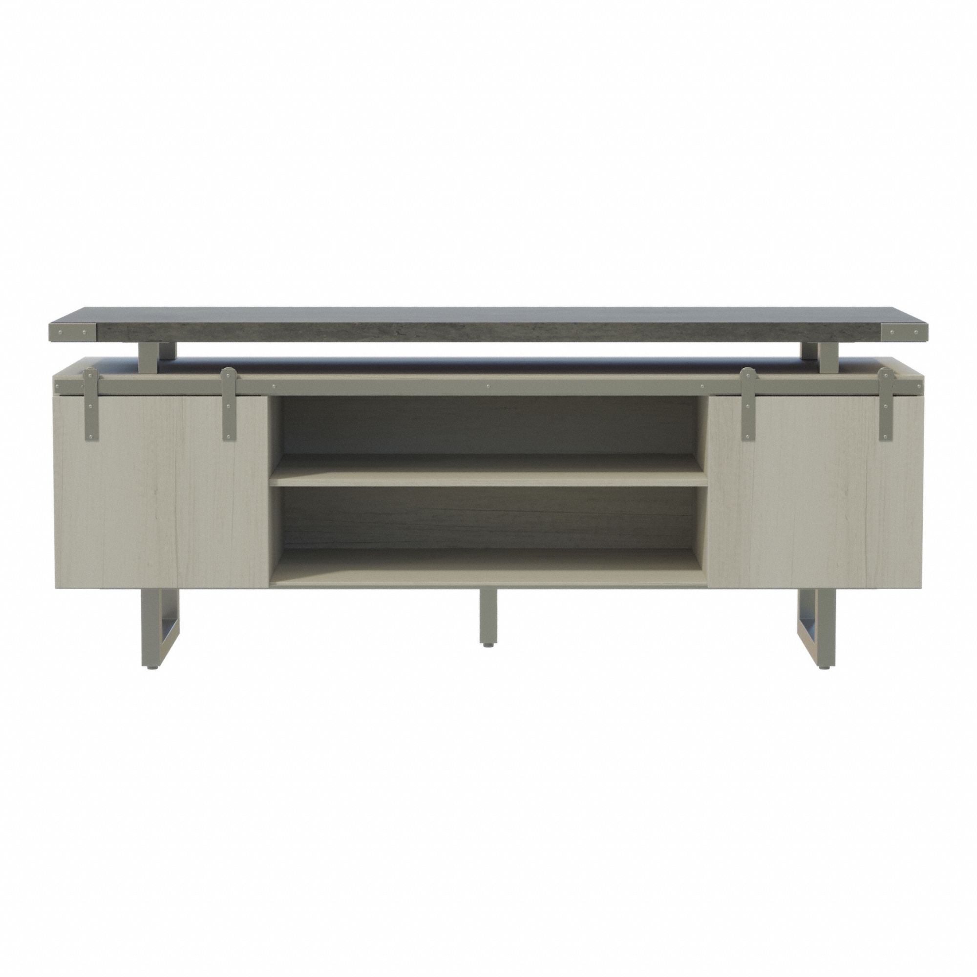 Storage Cabinet: Stone Gray, 72 in Overall Wd, 20 in Overall Dp