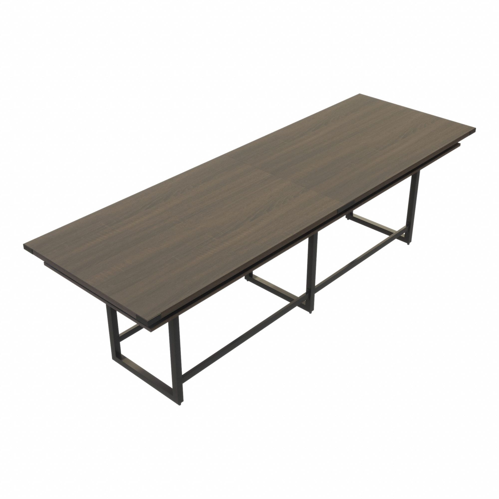 Conference Table: Rectangle, Fiberboard, Southern Tobacco, 47 1/4 in Overall Lg, Steel