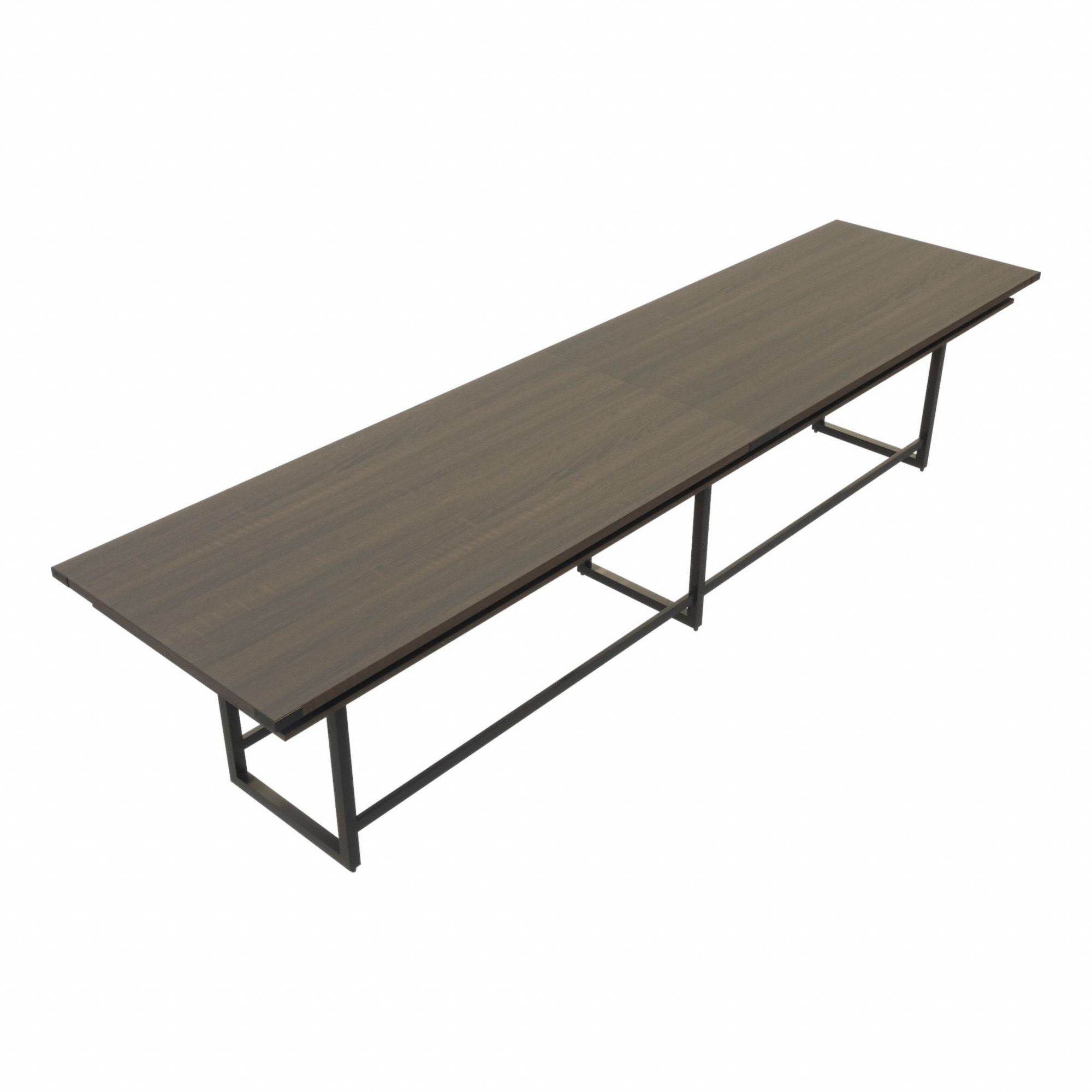Conference Table: Rectangle, Fiberboard, Southern Tobacco, 47 1/4 in Overall Lg, Steel