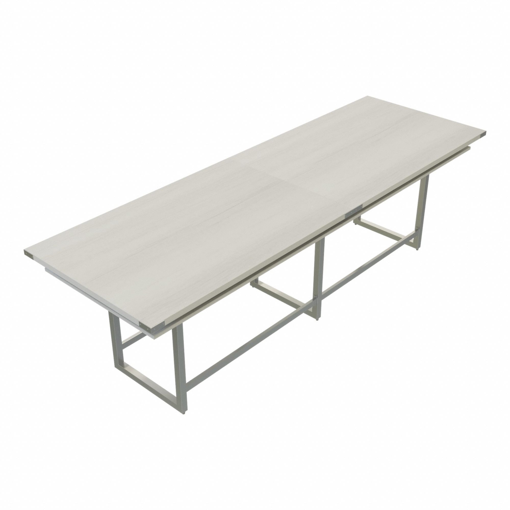 Conference Table: Rectangle, Fiberboard, White Ash, 47 1/4 in Overall Lg, 144 in Overall Wd