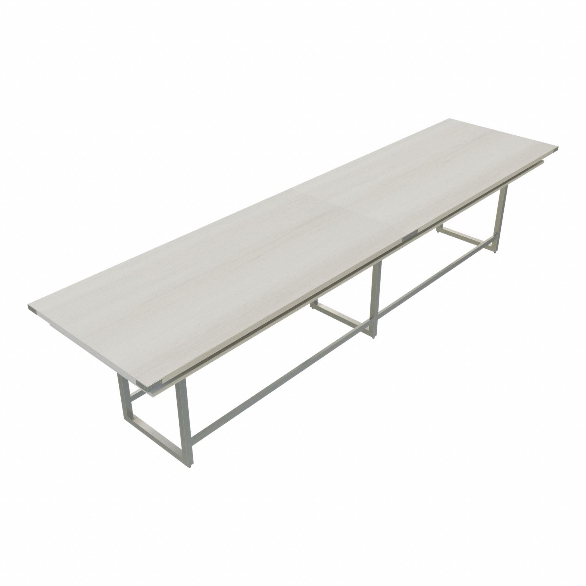 Conference Table: Rectangle, Fiberboard, White Ash, 47 1/4 in Overall Lg, 192 in Overall Wd