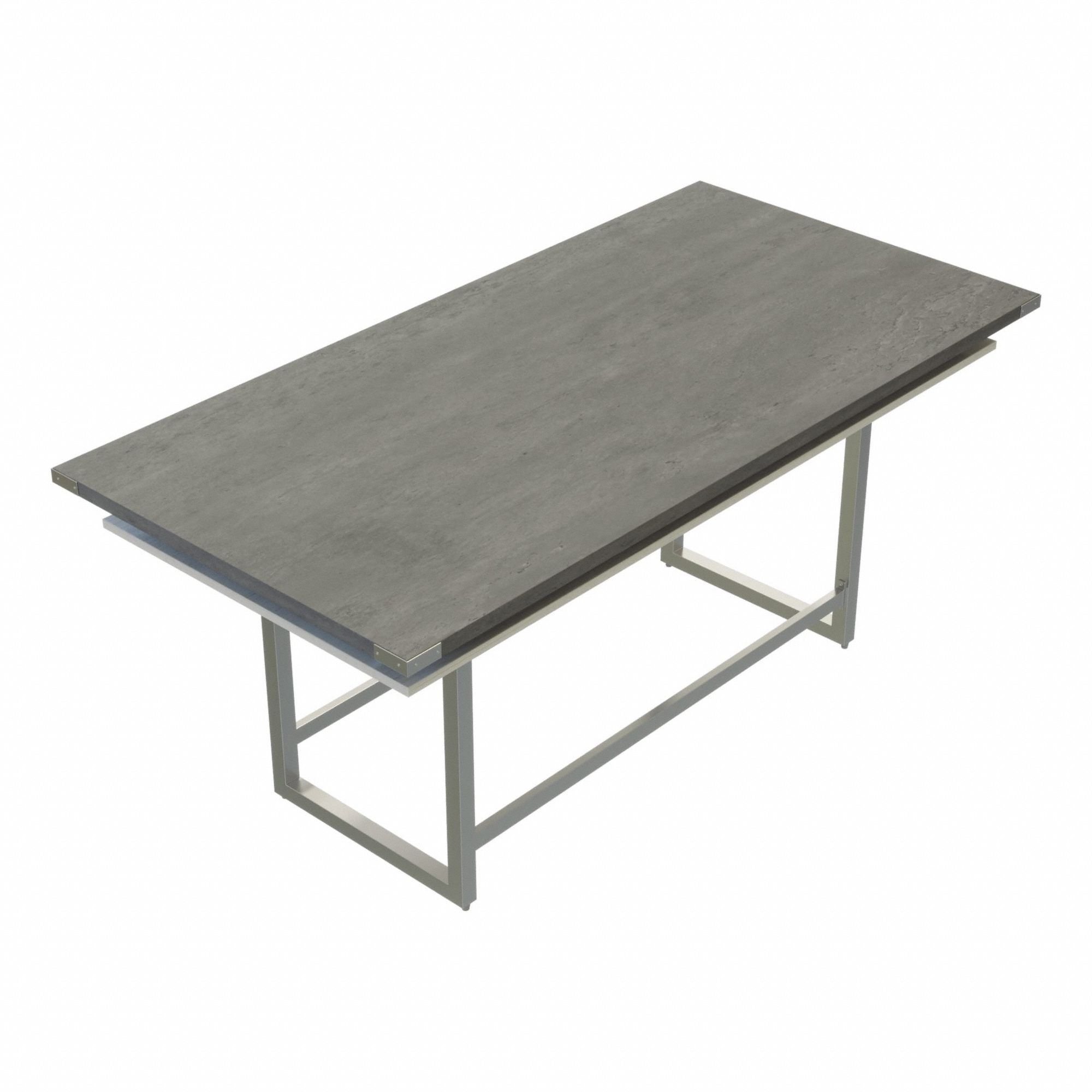 Conference Table: Rectangle, Fiberboard, Stone Gray, 47 1/4 in Overall Lg, 96 in Overall Wd