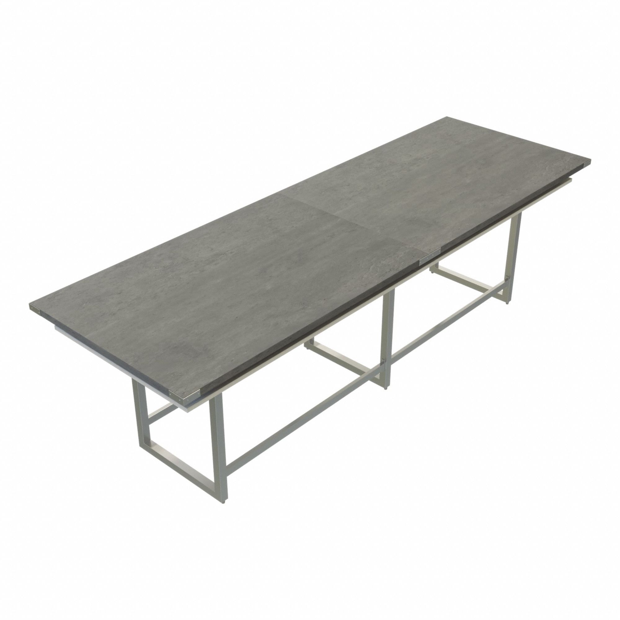 Conference Table: Rectangle, Fiberboard, Stone Gray, 47 1/4 in Overall Lg, 144 in Overall Wd